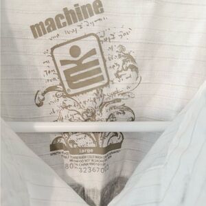Machine White Casual Button Down Shirt Vintage Style